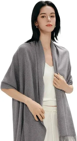  Women&#039;s Scarf Pashmina Shawls and Wraps for Evening Dresses Solid Heather Gray