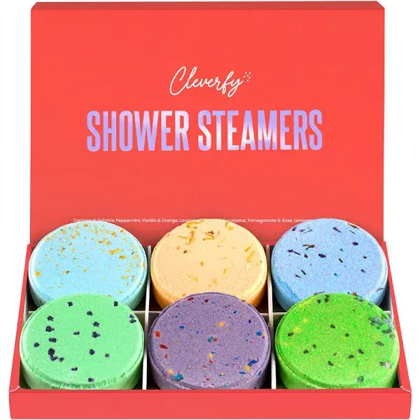 Cleverfy Shower Steamers Aromatherapy Gift Set of 6 Shower Bombs