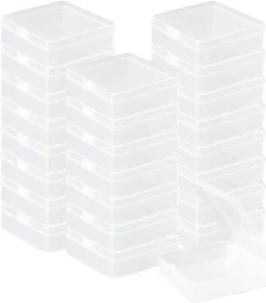 24 Pack Small Clear Plastic Storage Containers with 2.12 x 2.12 x 0.79 Inches