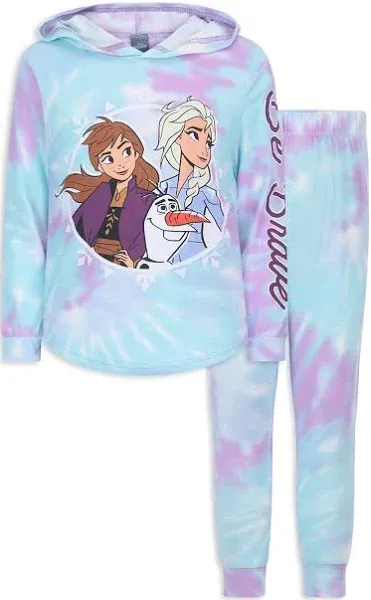 Disney Frozen Olaf Princess Anna Queen Elsa Girls Fleece Hoodie and Leggings Outfit Set Toddler to Big Kid