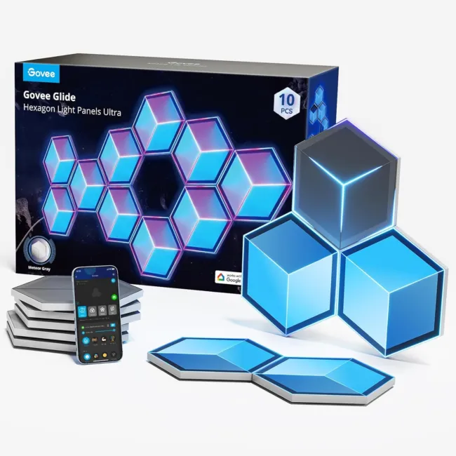 Govee Glide Hexagon Light Panels Ultra 3D Wall Lights with DIY RGBIC LED Gaming Lights for Wall