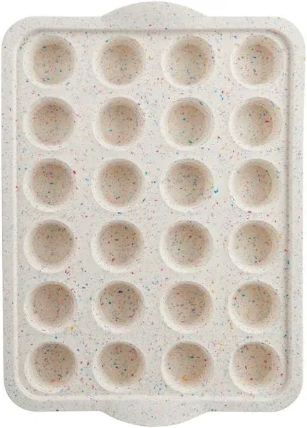 NEW* Trudeau Silicone 24 Count Mini Muffin Pan, Multi-Color Confetti Baking Kitc