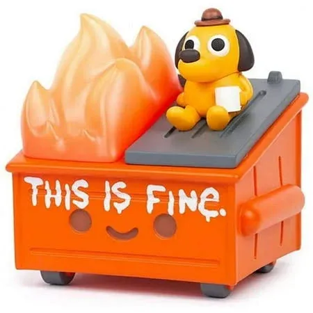 Dumpster Fire This Is Fine Vinyl Figure