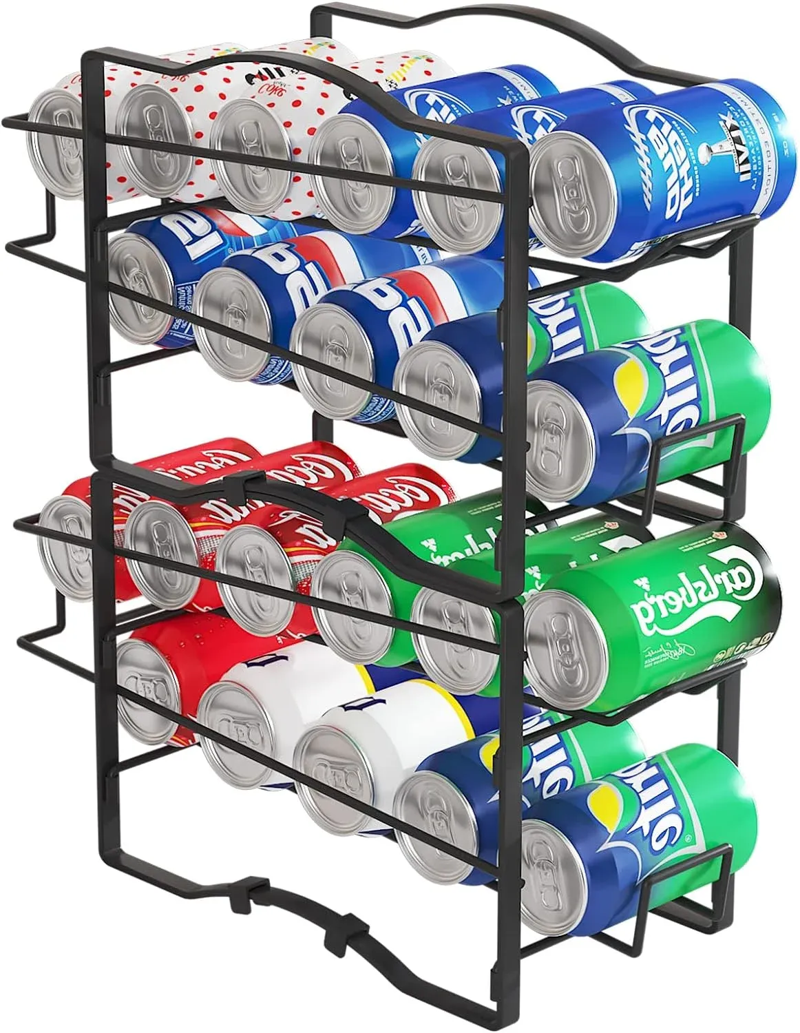 Soda Can Organizer Storage Rack, 2 Pack Stackable Beverage Soda Can Dispenser...