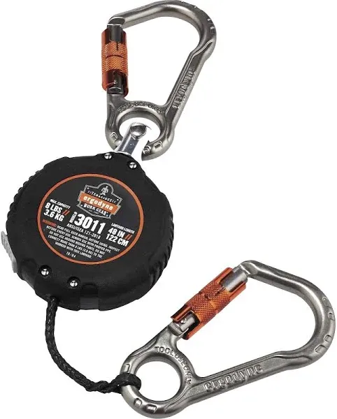 Ergodyne Squids 3011 Retractable Tool Lanyard with Carabiner Mount