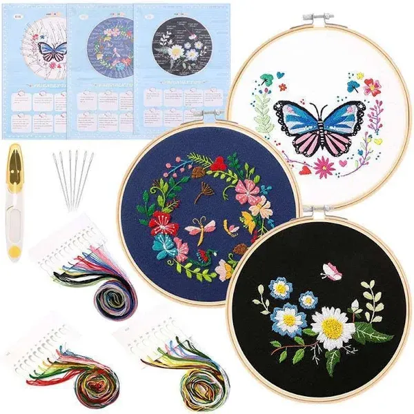 3 Pack Embroidery Starter Kit for Beginners