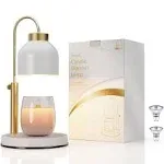 CANDLE WARMER LAMP with 2 Bulbs Timer Dimmer White Metal AIKUT