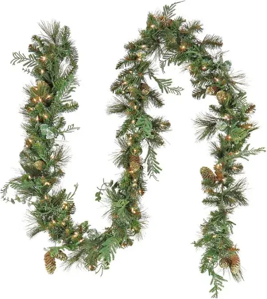 National Tree Company First Traditions 9ft Pre-Lit Artificial North Conway Garland