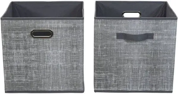 Household Essentials 2pc 12&#034; x 13&#034; Fabric Storage Bin Set Gray