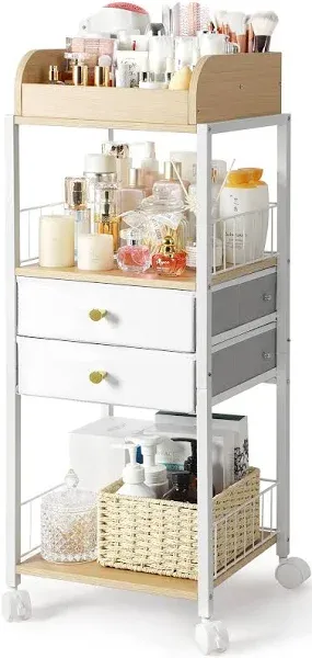 Makeup Organizer, Floor Skincare Organizers, Make Up Organizers and Storage with Drawers, Vanity Organizer Cosmetics Display Cases Holder for Skin Care Nail Polish Perfume Makeup brush Hair Tool