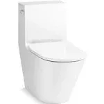 Kohler 22378 Brazn One-Piece Compact Elongated Toilet with Skirted Trapway, Dual-Flush - White