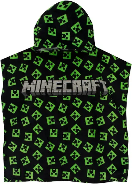 Minecraft Creeper Hooded Towel Poncho