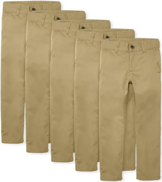 The Children's Place Boys Uniform Stretch Skinny Chino Pant, 5-Pack, Sizes 4-18