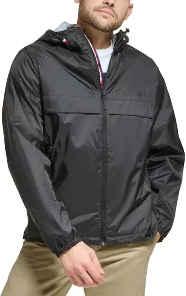 Tommy Hilfiger Men's Stretch Hooded Rain Jacket