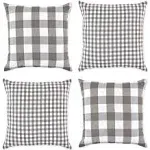 Dii Gray & White Gingham Buffalo Check Pillow Covers, Set of 4