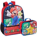 Super Mario Backpack with Lunch Box Mario Kids Backpack 2 Piece Set 16 inch