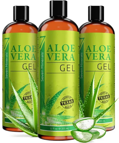 Seven Minerals Organic Aloe Vera Gel from freshly cut 100% Pure Aloe