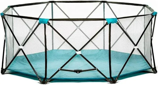 Regalo 1380DS 8 Panel Foldable Mesh Childrens Play Yard & Carrying Bag, Teal