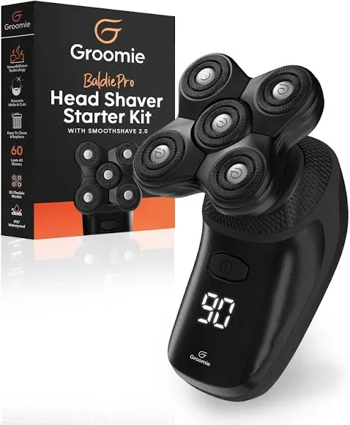 GROOMIE BaldiePro Head Shaver Starter Kit - Bald Care - Cordless Head...