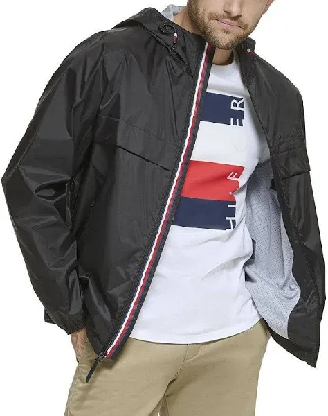 Tommy Hilfiger Men's Simple Hooded Rain Jacket