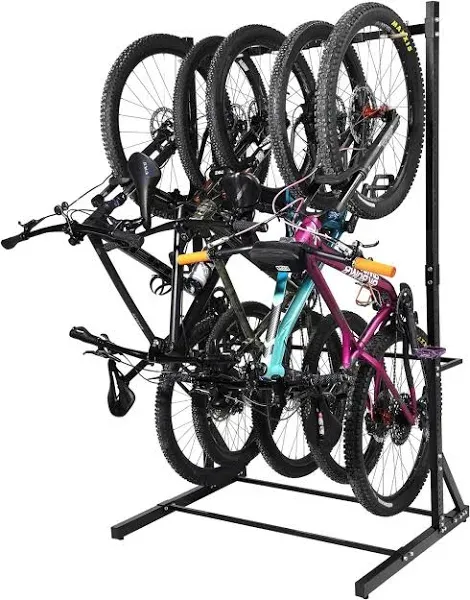 Yes4All Freestanding Bike Storage Rack, 300 Lbs 5 Levels A. Brown Black 