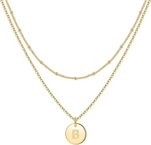 IEFWELL Gold Necklaces for Women Initial Necklaces for Women Girls Layered Necklaces for Women Teen Girls Gifts for Girls Necklaces