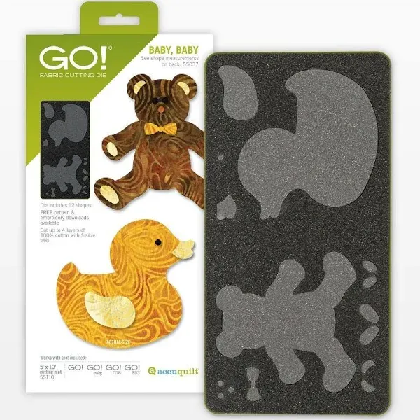 Accuquilt GO! Fabric Cutting Die Dies, &#034;BABY, BABY&#034;,  #55037, NEW