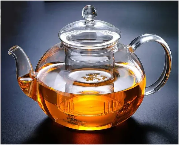 Tea Kettl Glass Teapot 20 Oz/600Ml Tea Pot with Removable 18/8 Stainless Steel