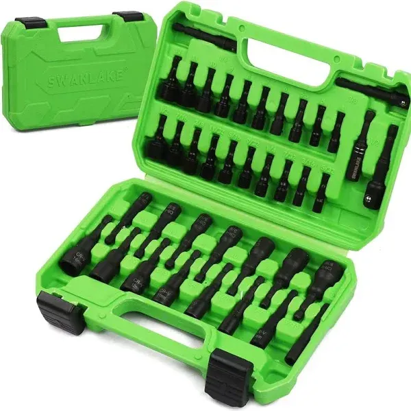 SWANLAKE SWANLAKE 39PCS Magnetic Hex Nut Driver Master Kit,1/4&#034; Quick-Change Hex