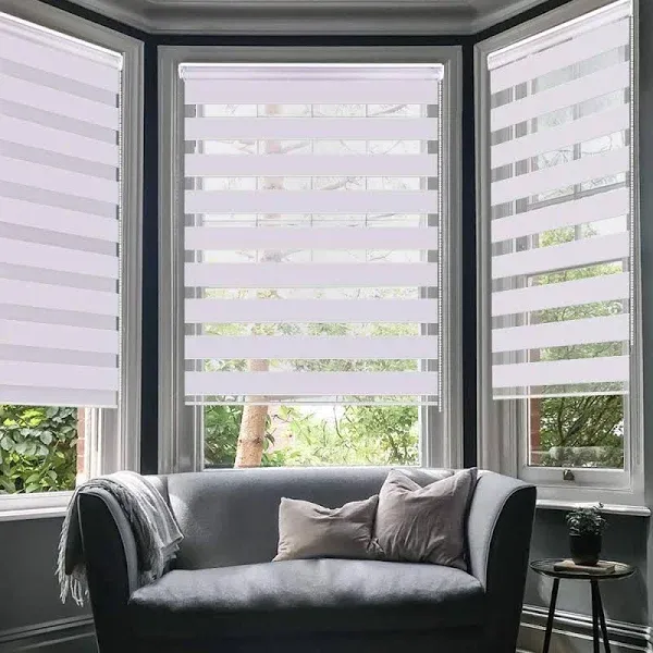 LUCKUP Horizontal Window Shade Blind Zebra Dual Roller Blinds Day and Night Blinds Curtains Easy to Install 59