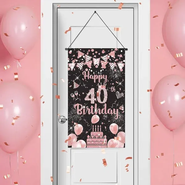 Trgowaul 40th Birthday Decorations Banner for Women