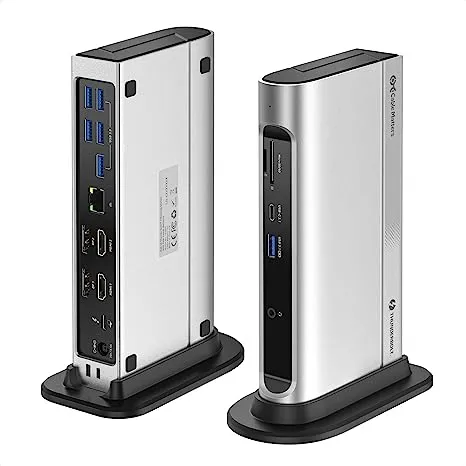 [Intel Certified] Cable Matters 40 Gbps 14-in-1 Thunderbolt 3 Dock with Dual 4K 60Hz DisplayPort or HDMI, 100w Charging, Gigabit Ethernet, Compatible with USB 4 / Thunderbolt 4 for MacBook Pro, Dell