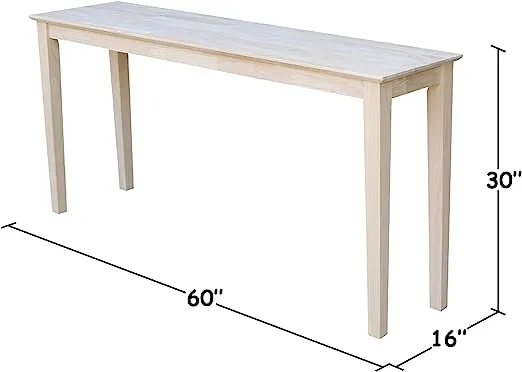 International Concepts Console Table, 60 in, Unfinished