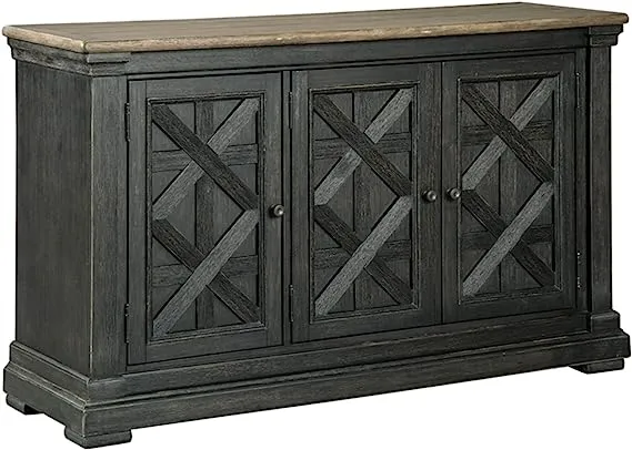 Signature Design by Ashley Tyler Creek Urban Farmhouse Dining-Room Buffet or Server, Almost Black