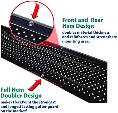 FlexxPoint High Clearance 30 Year Gutter Cover System, White Residential 5" Gutter Guards, 125ft