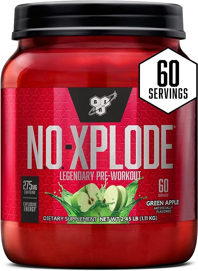 BSN N.O Xplode Pre-Workout Powder, Fruit Punch, 30 servings