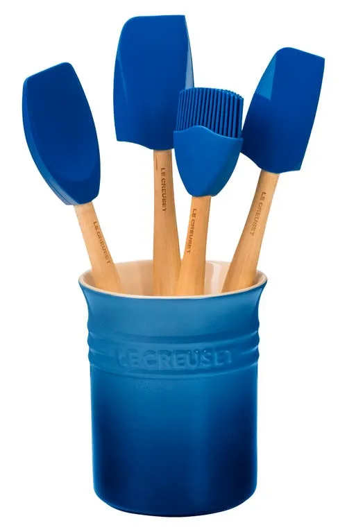 Le Creuset 5-Piece Craft Series Utensil Set with Crock | Sea Salt