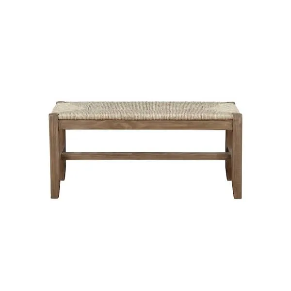 Alaterre Furniture Newport 40 in. Wood Bench with Rush Seat