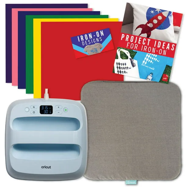 Cricut EasyPress 3 9x9 - Blue Heat Press Machine with Iron on Rainbow Sampler and Easy Press 12x12 Heat Mat, Size: 9 x 9