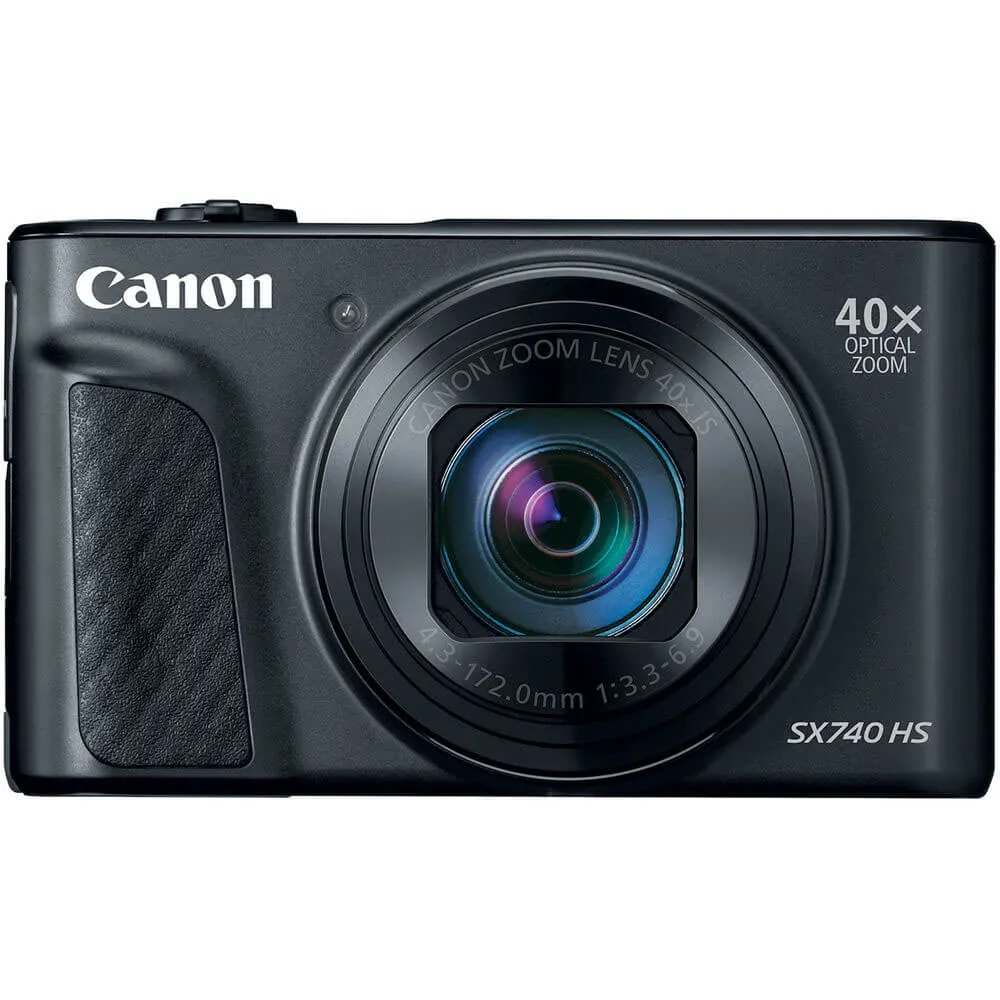 Canon PowerShot SX740 HS - Digital camera - compact - 20.3 MP - 4K / 30 fps - 40x optical zoom - Wi-Fi, Bluetooth - black