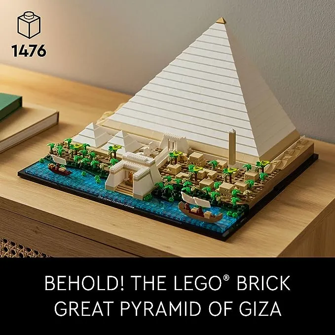 LEGO Architecture Great Pyramid of Giza Set 21058, Home Décor Model Building Kit, Creative DIY Activity, Famous Landmarks Collection