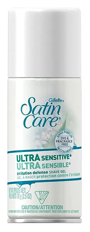 Gillette Satin Care Ultra Sensitive Irritation Defense Shave Gel, 2.5 Oz