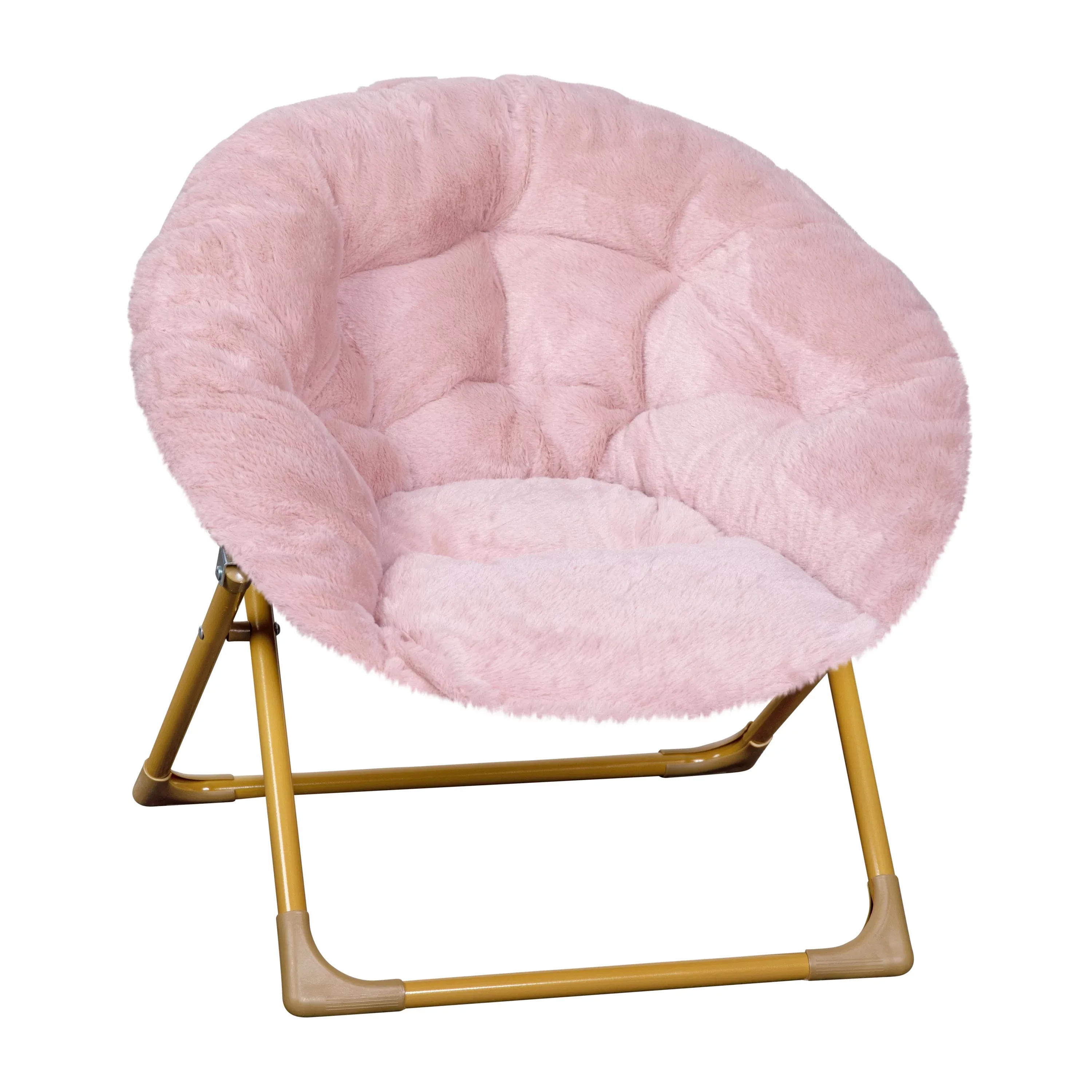 Flash Furniture Gwen Kids Cozy Mini Folding Saucer Chair Faux Fur Moon Chair