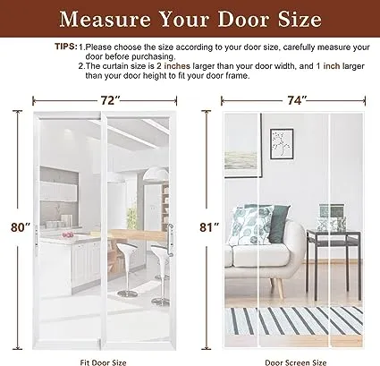 Heavy-Duty White Magnetic Screen Door - Upgraded Polyester - Fits 30 x 80 Door