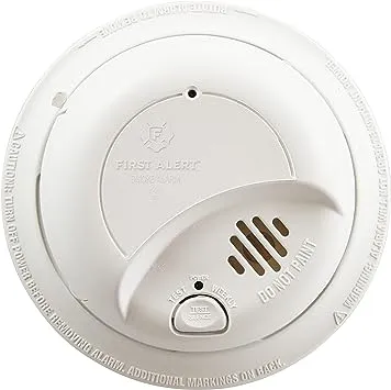 First Alert 9120BFF Smoke Detector, Hardwired Alarm with Battery Backup, White, 1-Pack