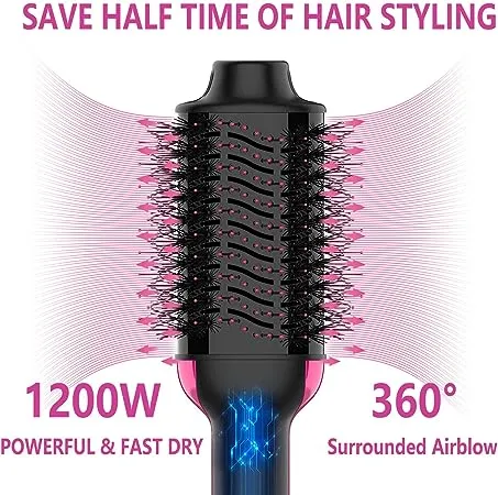 Hair Dryer Brush Blow Dryer Brush in One, Upgraded 4 in 1 One Step Hair Dryer and Styler Volumizer, Professional Hot Air Brush with Negative Ion Anti-frizz Blowout for Drying, Straightening, Salon