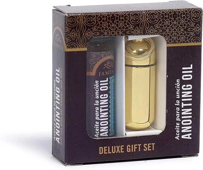 Broadman Church Supplies Anointing Oil & Holder Gift Set, with Key Ring and Eyedropper - Brass