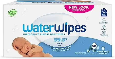 WaterWipes Plastic-Free Original Unscented 99.9% Water Based Baby Wipes - (Select Count)