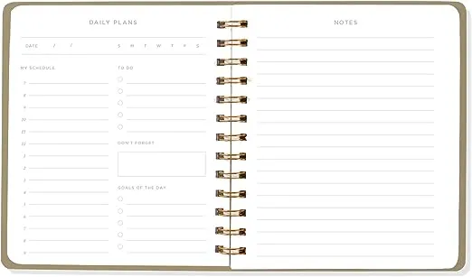 Fringe Stdio Non-Dated Daily Planner, 160 pages, twing ring spiral binding, SE STANDARD BLACK (877003)