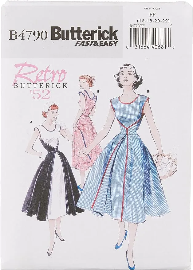 BUTTERICK PATTERNS B4790 Misses' Wrap Dress, Size FF (16-18-20-22),Blue